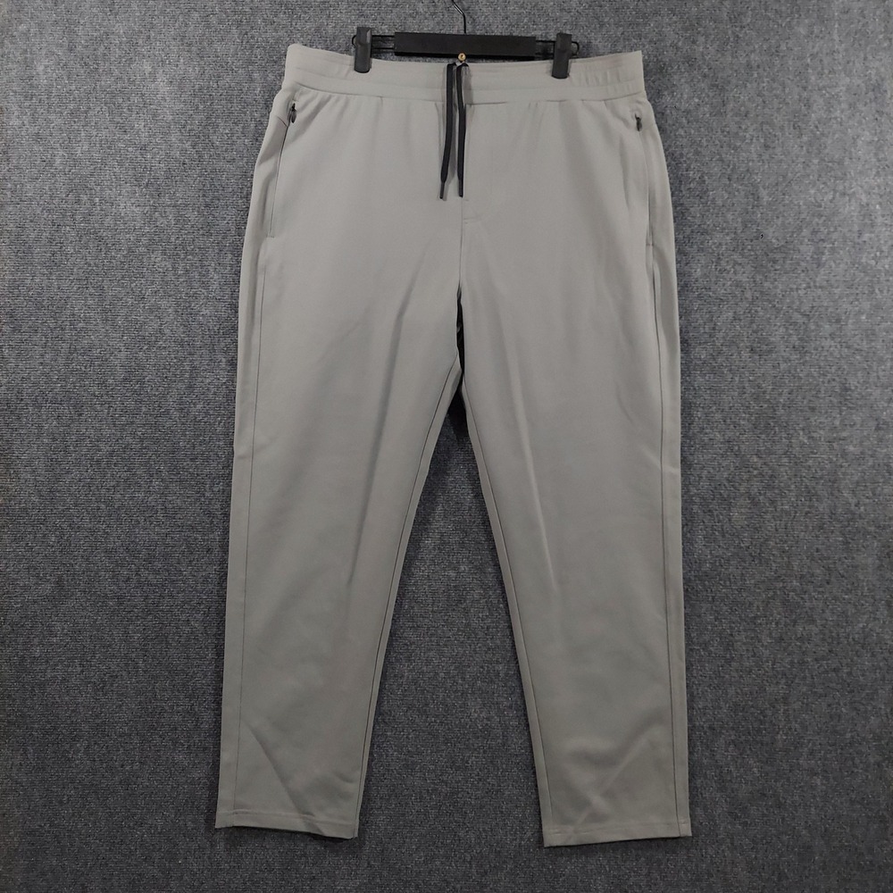 Public Rec Pants Mens Fits 38x28 Gray Microfiber Joggers Elastic Waist Stretch